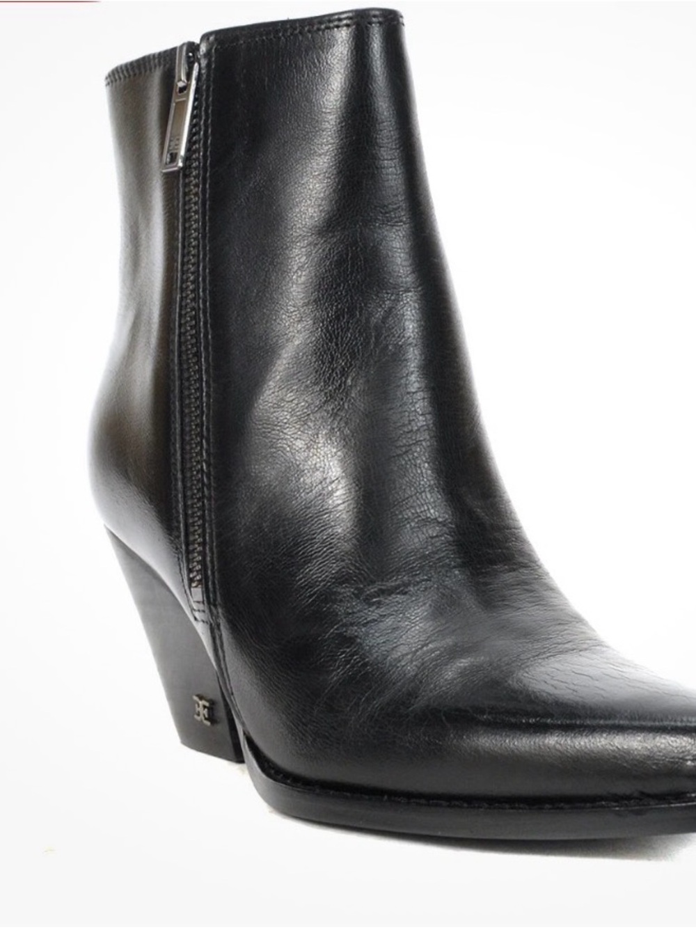 Sam Edelman Jane Black Leather Ankle Boot with Side Zip